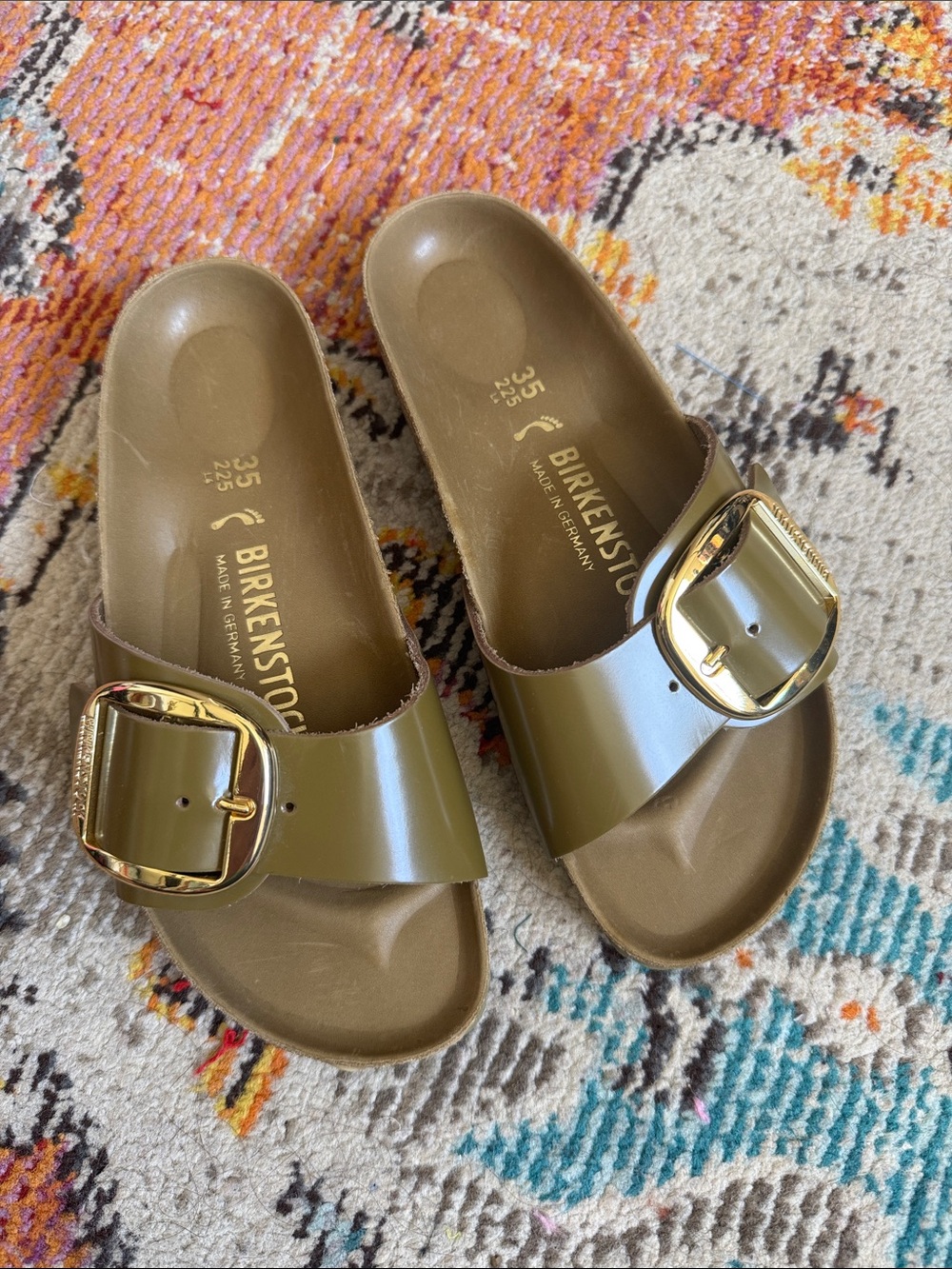 Birkenstock Green Big Buckle sandals